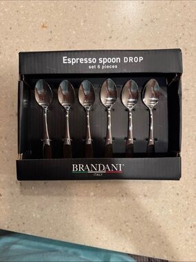 Brandani Espresso Spoon Drop Set of 6 - Silver